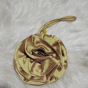Vintage Chartreuse Rosette Wristlet